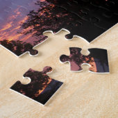 Lila und orangefarbene Wolken bei Sonnenuntergang Puzzle (Seite)