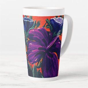 Lila und orangefarbener Fall Milchtasse