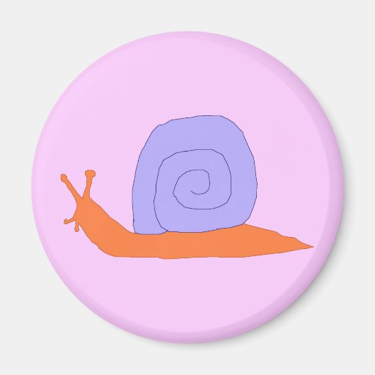 Lila und orangefarbener Snail-Magnet Magnet (Vorne)