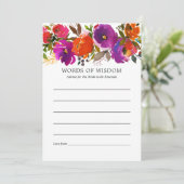 Lila und orangefarbenes Brautparty Hinweiskarte (Stehend Vorderseite)