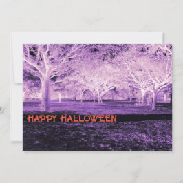 Lila und orangefarbenes Halloween-Party Beängstige Einladung