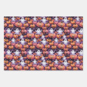 Lila und orangefarbenes Pattern Geschenkpapier Set (Vorderseite 2)