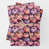 Lila und orangefarbenes Pattern Geschenkpapier Set (Beispiel)