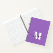 Lila und Personalisiertes Monogram-Notebook Notizblock (Innenseite)