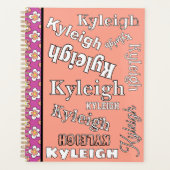 Lila und Pfirsichblüte Personalisiert anpassbar Planer (Vorderseite)