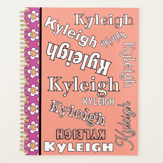 Lila und Pfirsichblüte Personalisiert anpassbar Planer (Vorderseite)