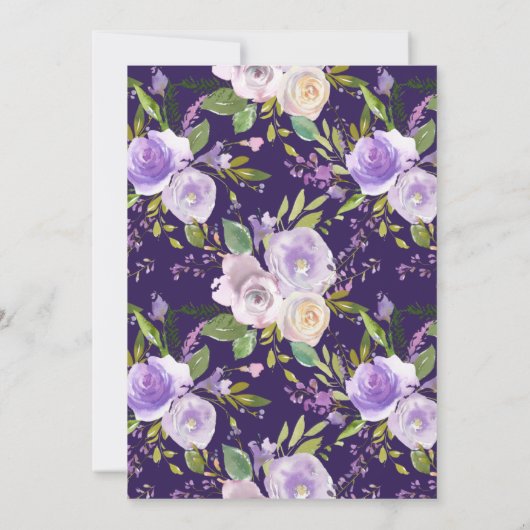 lila und pfirsichfarbene Brautdusche Einladung (Rückseite)