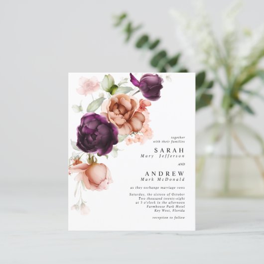 Lila und Pfirsichveranstaltungen für Blume (Stehend Vorderseite)