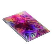 Lila und Pinks Modernes Abstraktes Fraktal Design Notizblock (Rechte Seite)