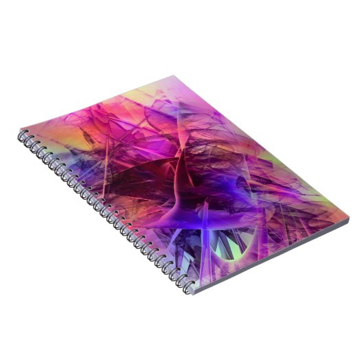 Lila und Pinks Modernes Abstraktes Fraktal Design Notizblock (Rechte Seite)