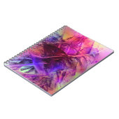 Lila und Pinks Modernes Abstraktes Fraktal Design Notizblock (Linke Seite)