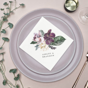 Lila und Plum Boho botanisch mit Namen Serviette