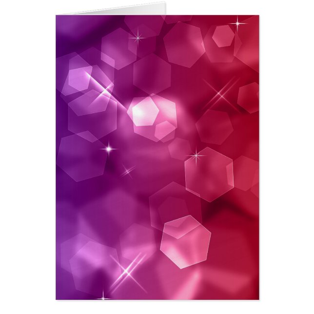 Lila und Red Bokeh Pattern Blank Grußkarte (Vorne)