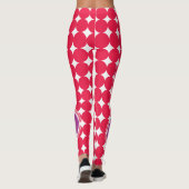 Lila und Red Polka Dot Monogramm Leggings (Rückseite)