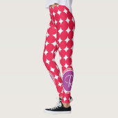Lila und Red Polka Dot Monogramm Leggings (Links)