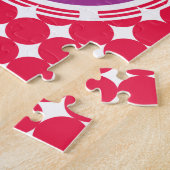 Lila und Red Polka Dot Monogramm Puzzle (Seite)