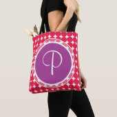 Lila und Red Polka Dot Monogramm Tasche (Von Nahem)