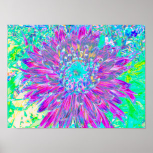 Lila und Robin's Egg Blue Decorative Dahlia Poster