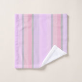 Lila und rosa Abstrakte Streifen Badhandtuch Set (Waschlappen)