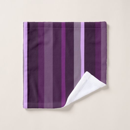 Lila und rosa Abstrakte Streifen Badhandtuch Set (Waschlappen)