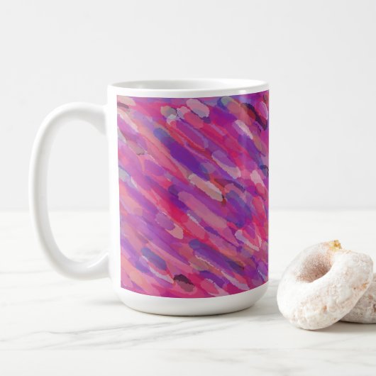 Lila und rosa Abstraktes Muster Kaffeetasse (Mit Donut)
