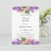 Lila und rosa Aquarellfarben Lilacs Brautparty Einladung (Stehend Vorderseite)