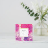 Lila und rosa Aquarellfarbenkarte Quadratische Visitenkarte (Stehend Vorderseite)