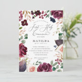 Lila und rosa Aquarellkommunion (Stehend Vorderseite)