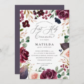 Lila und rosa Aquarellkommunion (Vorne/Hinten)