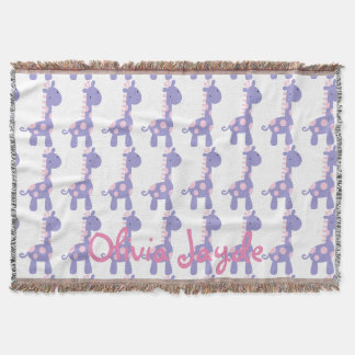 Lila und rosa Baby-Giraffe Decke
