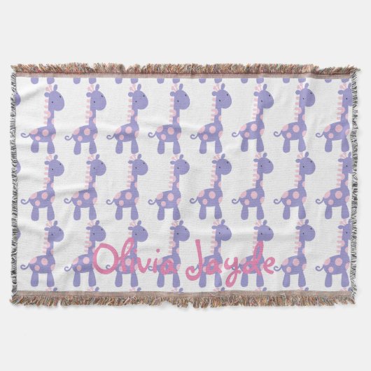 Lila und rosa Baby-Giraffe Decke (Vorderseite)