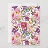 Lila und rosa Bläserdusche Einladung (Rückseite)