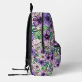 Lila und rosa Blume Bedruckter Rucksack (Links)