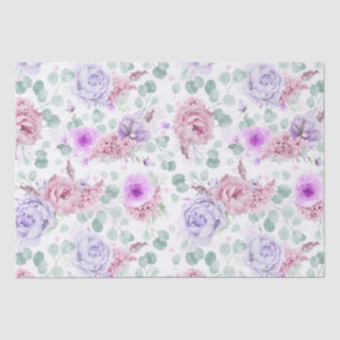 Lila und rosa Blume Botanisches Muster Seidenpapier