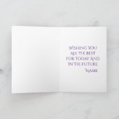 Lila und rosa Blume Bouquet Karte (Innenseite)