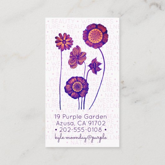Lila und rosa Blume ❊ für Beautifizierer ❊ Visitenkarte (Rückseite)
