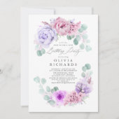 Lila und rosa Blume Geburtstagsparty Einladung (Vorderseite)