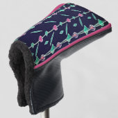 Lila und rosa Blume Golf Headcover (3/4 Vorderseite)