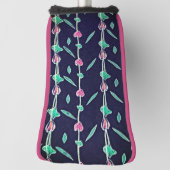 Lila und rosa Blume Golf Headcover (Rotieren 90)
