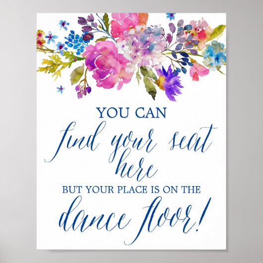 Lila und rosa Blume Hochzeitszeichen Poster (Vorne)