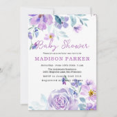 Lila und rosa Blume Kindereinladung Einladung (Vorderseite)