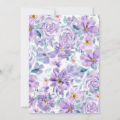 Lila und rosa Blume Kindereinladung Einladung (Rückseite)