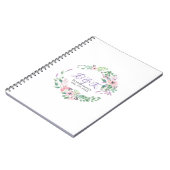 Lila und rosa Blume Kränrahmen Notizblock (Linke Seite)