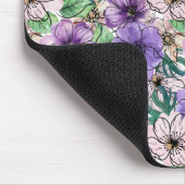 Lila und rosa Blume Mousepad (Ecke)