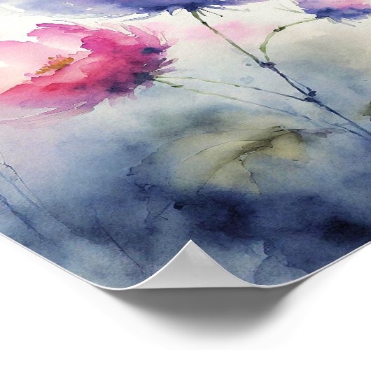 Lila und rosa Blume Poster (Ecke)