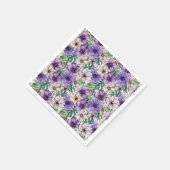 Lila und rosa Blume Serviette (Ecke)