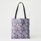 Lila und rosa Blume Tasche (Vorderseite)