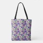 Lila und rosa Blume Tasche (Rückseite)