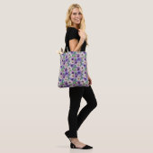 Lila und rosa Blume Tasche (Am Model)
