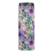 Lila und rosa Blume Thermosbecher (Rückseite)